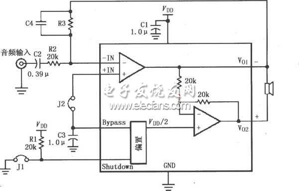 LM4819的高增益音頻放大電路