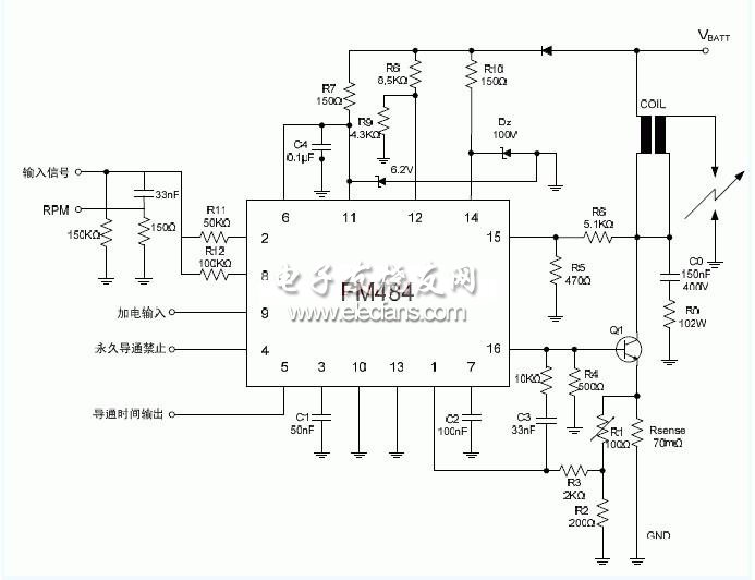 基于FM484的無(wú)觸點(diǎn)點(diǎn)火原理電路