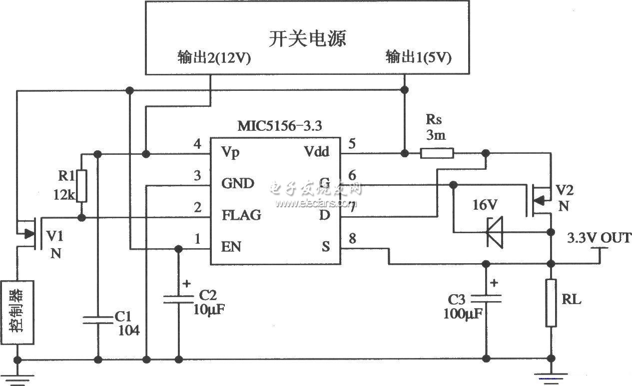 基于MIC5156的開(kāi)關(guān)電源末級(jí)穩(wěn)壓器電路