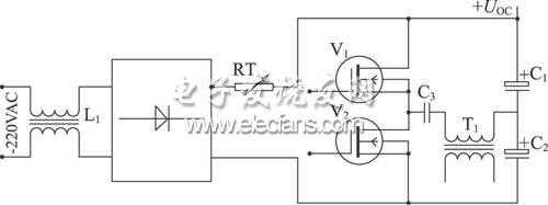 負(fù)溫度系數(shù)電阻組成的輸入軟啟動(dòng)電路