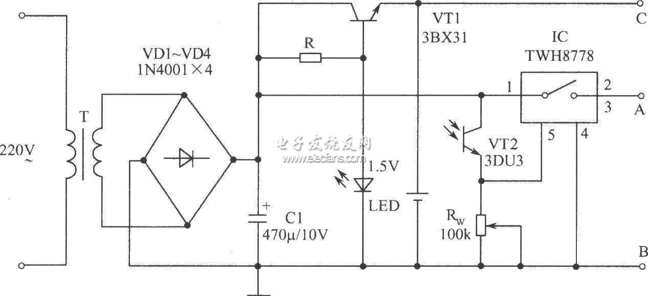 報(bào)時(shí)石英鐘電源電路 