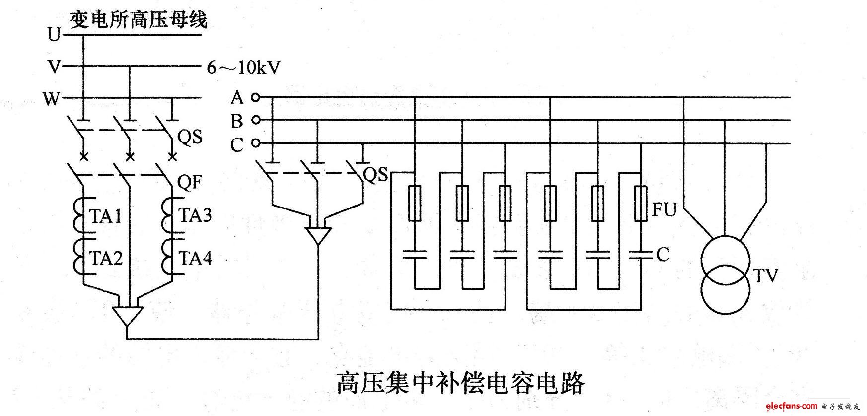 高壓補(bǔ)償電容電路