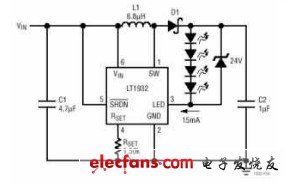  恒流輸出串聯(lián)供電的LT1932