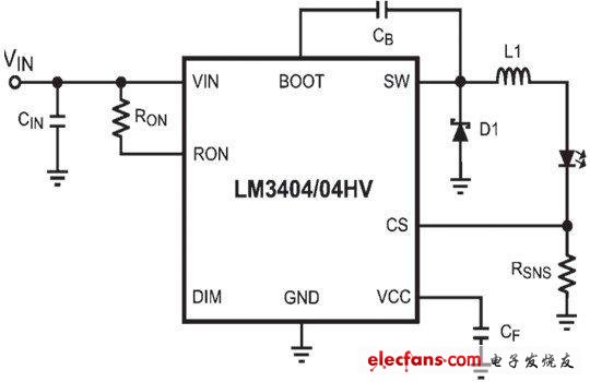 LM3404應(yīng)用電路圖