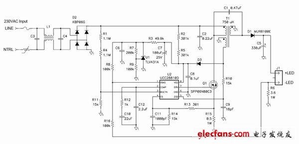 轉(zhuǎn)移模式 SEPIC 發(fā)揮了簡單 LED 驅(qū)動(dòng)器的作用