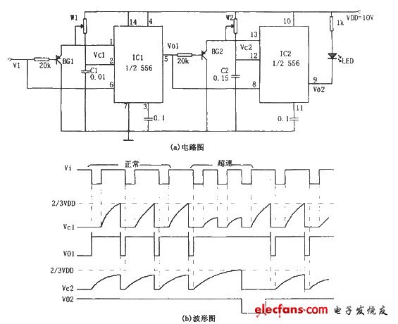 基于556芯片的超速報警器電路