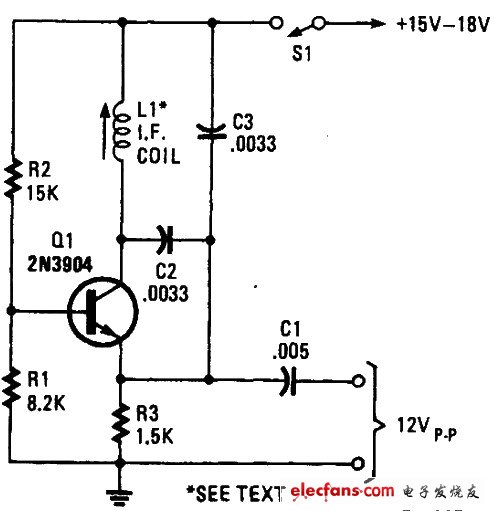 簡(jiǎn)易射頻測(cè)試振蕩器電路