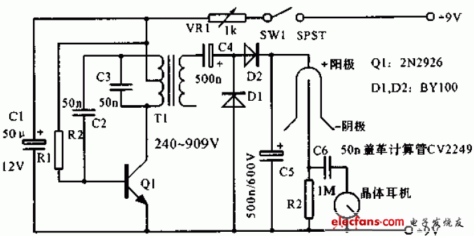 蓋革計(jì)數(shù)器電路圖