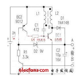 數(shù)字萬用表開關(guān)電源電路(1.5V升9V)