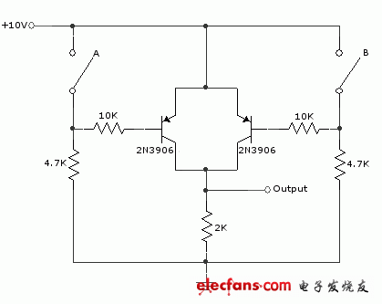 PNP晶體管構(gòu)成的基本邏輯門電路