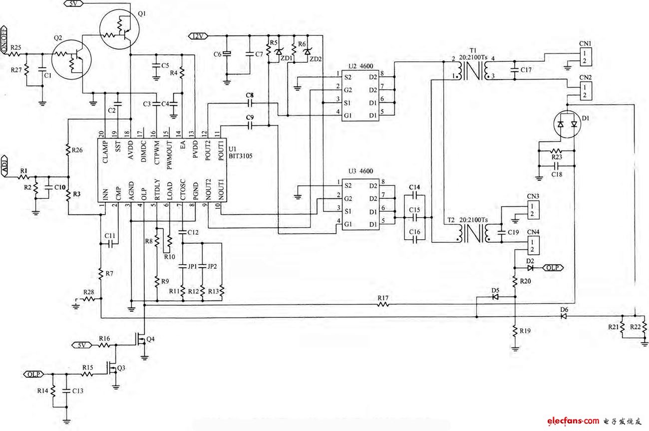 BIT3105構成的高壓板電路