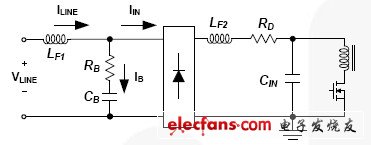 采用無源泄放電路的LED驅(qū)動器原理圖