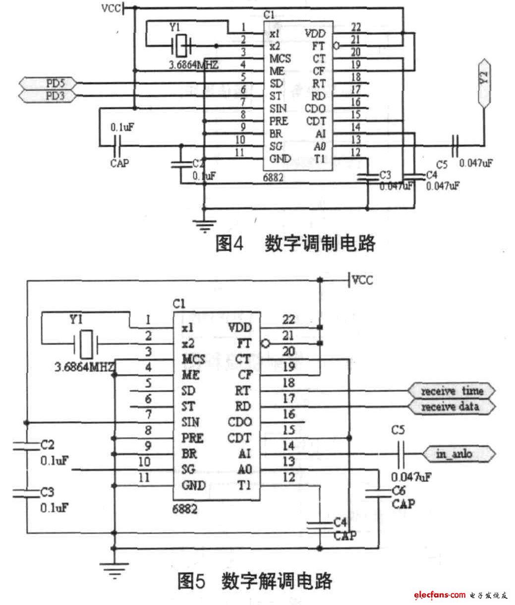 MSM6882的應(yīng)用接線圖和原理圖