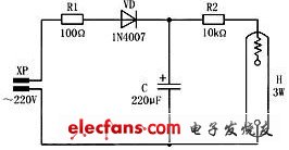 短時(shí)間應(yīng)急燈電路圖