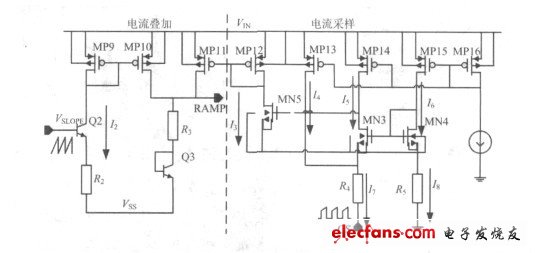 圖3 電流采樣與疊加電路。