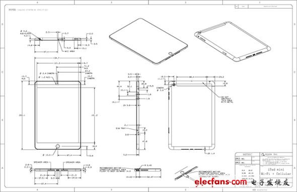 蘋果發(fā)布iPad mini和第四代iPad設(shè)計圖