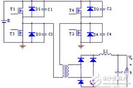 圖1 移相控制全橋變換電路原理圖