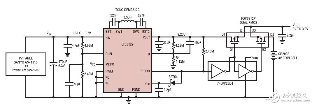 太陽能供電型轉換器可延長低功率3V主電池壽命Solar Powered Converter Extends Battery Life in Low Power 3V Primary Battery Applications