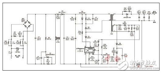 大功率TRIAC調(diào)光LED驅(qū)動器電路圖