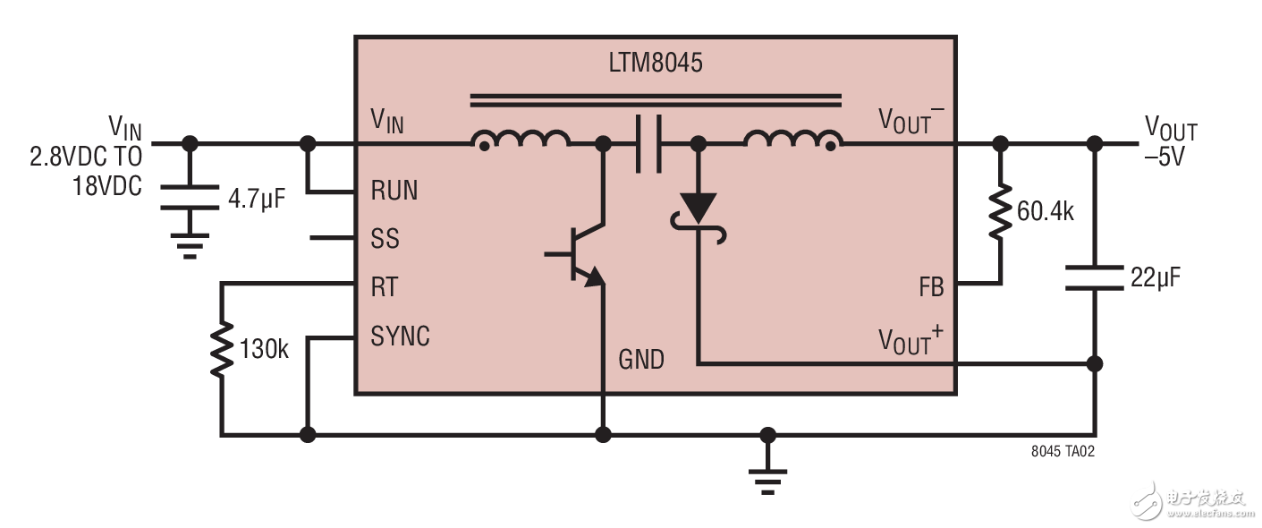 -5V Inverting Convener LTM8045 -5V 負(fù)輸出轉(zhuǎn)換器