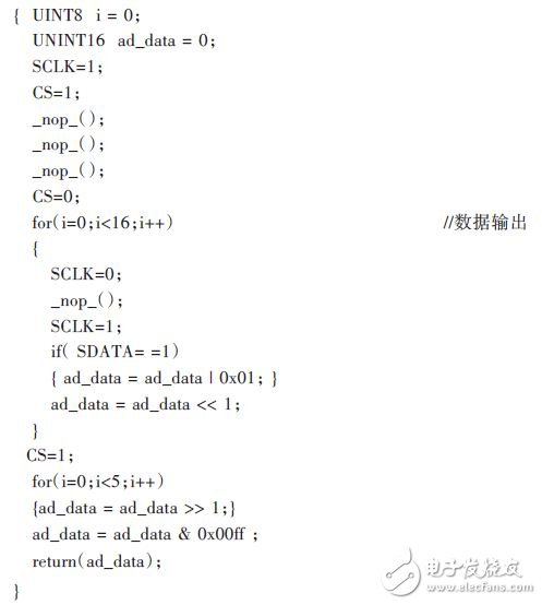 采用C51編寫的A/D轉(zhuǎn)換程序