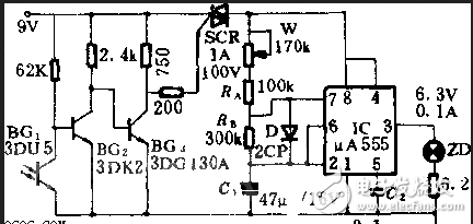 樓道路燈光電顯示電路設(shè)計(jì)圖