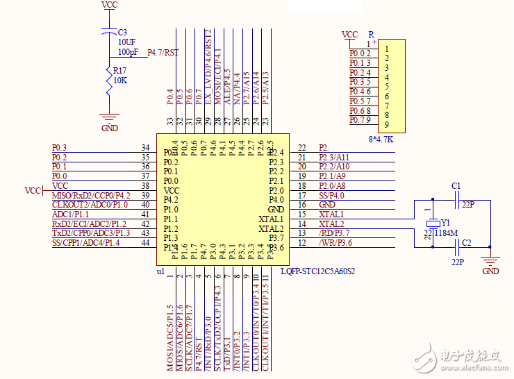 基于STC12C5A32S2單片機(jī)數(shù)控電源兼電子表電路模塊設(shè)計