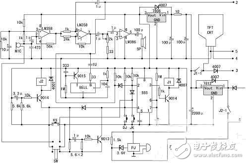 彩色壁掛可視門鈴整體電路設(shè)計(jì)