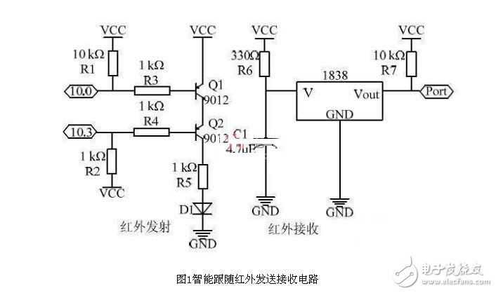 智能機(jī)器人紅外發(fā)送接收電路