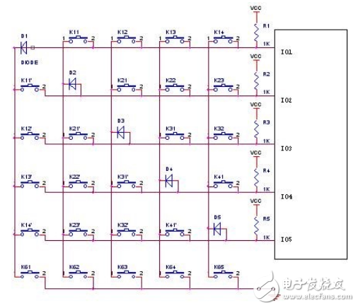 絕妙的IO口掃鍵應(yīng)用電路設(shè)計盤點 —電路圖天天讀（253）