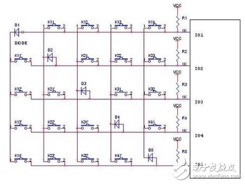 絕妙的IO口掃鍵應(yīng)用電路設(shè)計盤點 —電路圖天天讀（253）