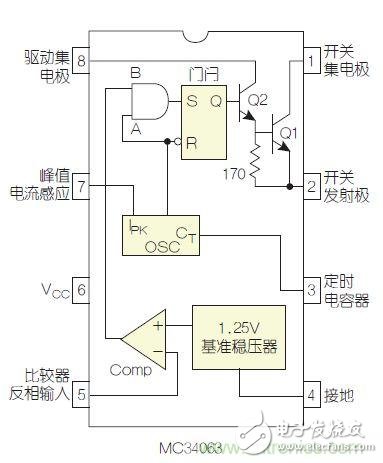 圖2：MC34063是該電路核心。