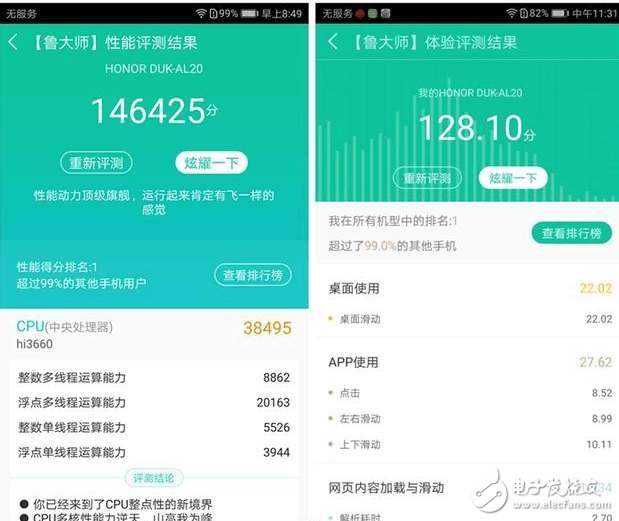 華為榮耀8青春版和榮耀v9跑分曝光，雷兔兔果不其然~