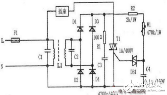 電子節(jié)能燈巧作電壓調(diào)節(jié)控制器電路圖