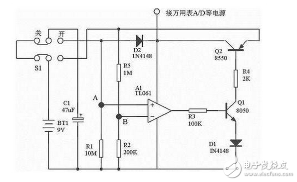 今天用萬用表的時候，突然很奇怪，為什么過了一段時間不使用后它就“自我了結(jié)”了呢？怎么實(shí)現(xiàn)的呢？實(shí)驗(yàn)室的福祿克表，蠻貴，不敢擅自拆開，所以就網(wǎng)上查詢資料，呵呵，這一查，好玩了。發(fā)現(xiàn)了各種軟關(guān)機(jī)電路，就是單片機(jī)工作一會后，自動關(guān)機(jī)了。好靈性和智能哦。