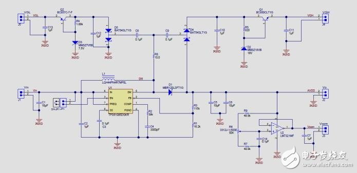 采用TPS61085的LCD偏置電源參考設計