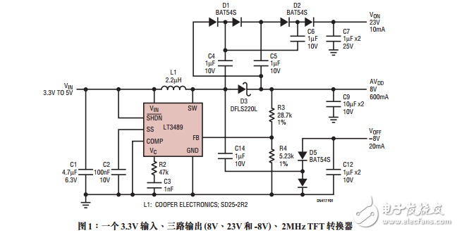 三路輸出穩(wěn)壓器來驅(qū)動(dòng)大型TFT-LCD顯示器