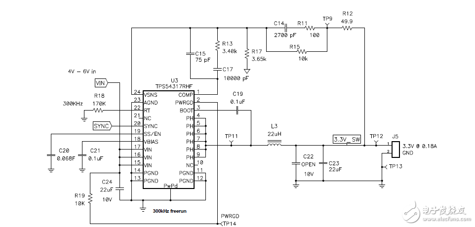 5vindm643x電源采用集成FET的直流-直流轉(zhuǎn)換器和LDO