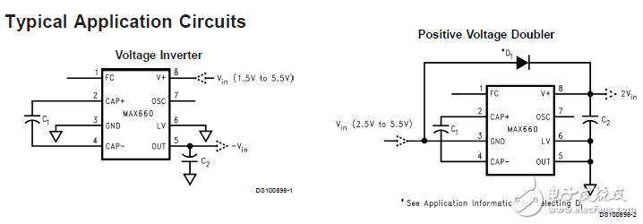 MAX660開關(guān)電容電壓轉(zhuǎn)換器