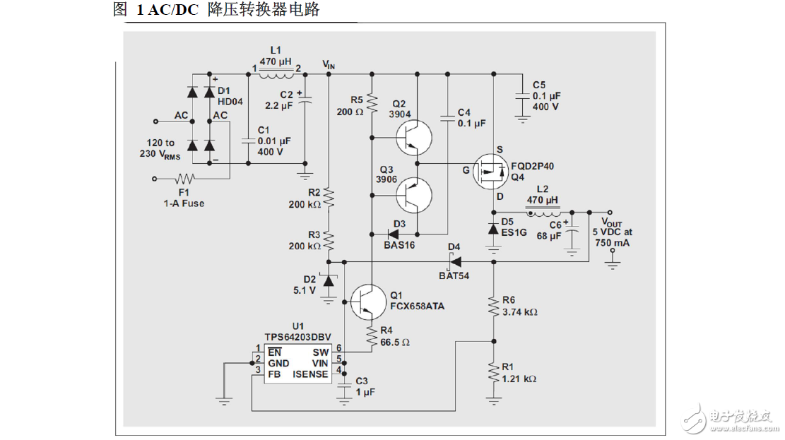 不帶變壓器的低成本、非隔離式AC/DC降壓轉(zhuǎn)換器