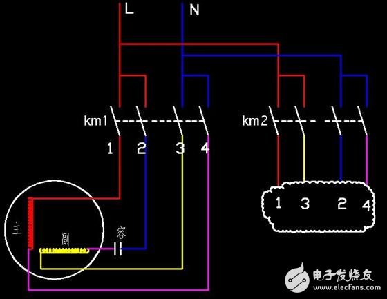 單相電機正反轉(zhuǎn)接線圖_220v正反轉(zhuǎn)實物接線圖_單相電機正反轉(zhuǎn)原理圖