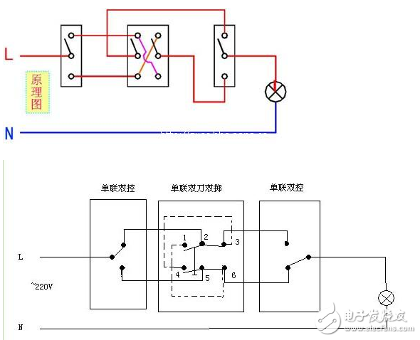 三聯(lián)開關(guān)接線圖_三聯(lián)開關(guān)實物接線圖