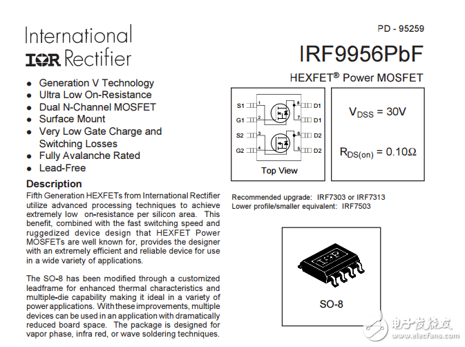 irf9956trpbf數(shù)據(jù)手冊資料下載