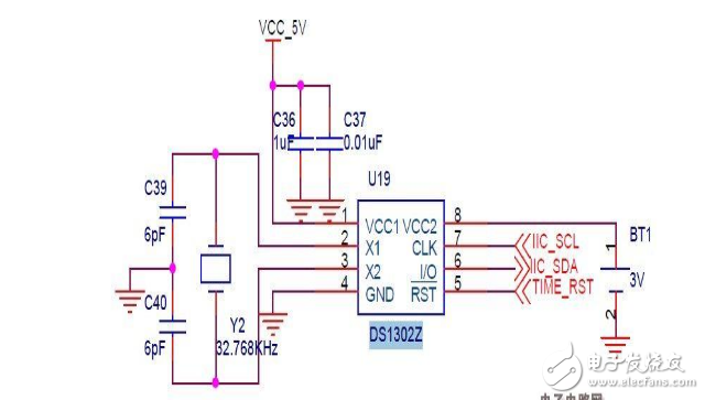 關(guān)于DS1302典型應(yīng)用原理圖