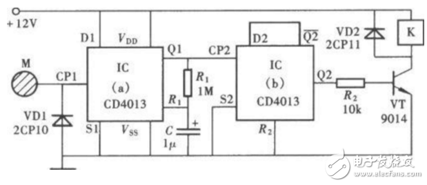 cd4013開關(guān)應(yīng)用電路圖匯總（電源/開關(guān)/觸摸開關(guān)/防抖動/定時器）