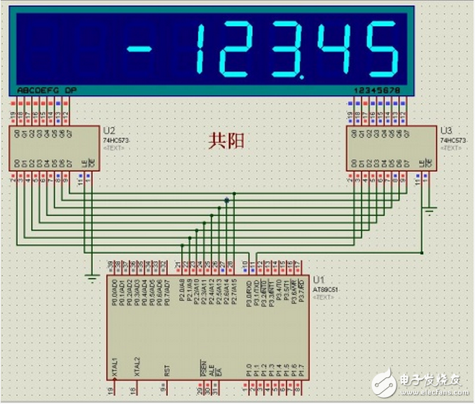 74HC573驅(qū)動(dòng)8位數(shù)碼管連接圖及程序代碼分享