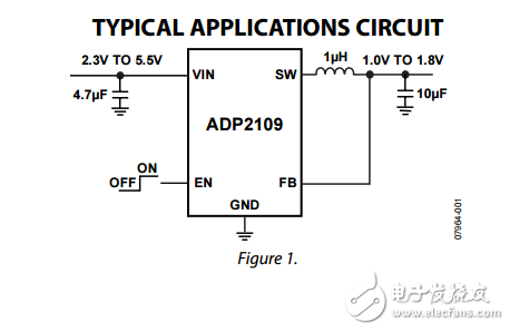 緊湊型600毫安3MHz的降壓轉(zhuǎn)換器與輸出電流ADP2109數(shù)據(jù)表