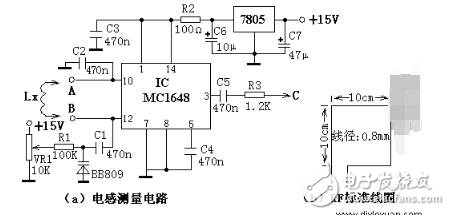 mc1648實(shí)現(xiàn)的電感檢測(cè)電路