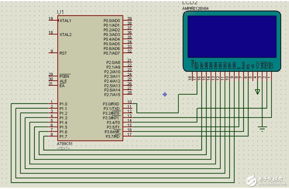 lcd12864與單片機(jī)連接圖