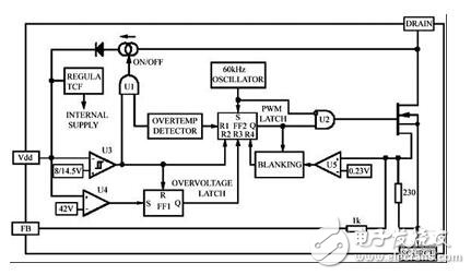 VIPER22A內(nèi)部結(jié)構(gòu)圖及應(yīng)用電路